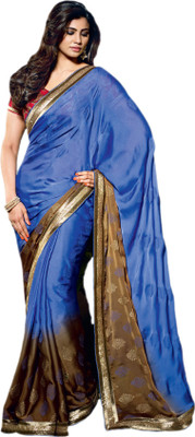 

Vishal Solid Fashion Georgette Saree(Blue)