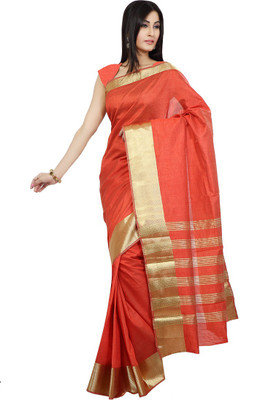 

Rani Saahiba Woven Fashion Tussar Silk Saree(Orange)