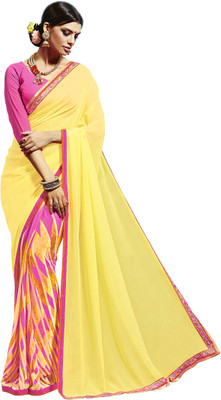 

Khushali Self Design, Embellished Fashion Georgette Saree(Yellow, Pink, Multicolor), Multicolor;pink;yellow