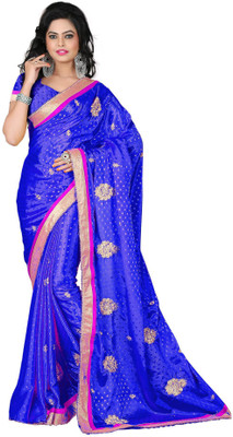 

Vishakha Fashion Embroidered Bollywood Jacquard Saree(Blue)