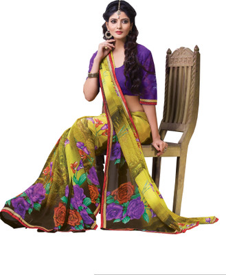 

Parisha Printed Fashion Georgette Saree(Yellow, Brown)