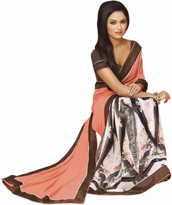 

Khoobee Self Design Fashion Georgette, Jacquard Saree(Pink, Multicolor), Multicolor;pink