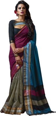 

Ishin Solid Fashion Cotton Saree(Multicolor)