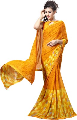 

Khushali Self Design, Printed Fashion Georgette Saree(Yellow, Orange), Orange;yellow