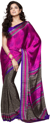 

Parisha Printed Daily Wear Crepe Saree(Pack of 2, Pink, Grey)