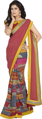 

Manthan Printed Daily Wear Georgette Saree(Red, Multicolor), Red & multi
