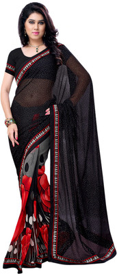 

Suvastram Printed Fashion Georgette Saree(Black)