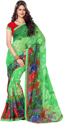 

Dancing Girl Printed Bollywood Georgette Saree(Green)