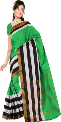 

Ansu Fashion Solid Fashion Art Silk Saree(Green)