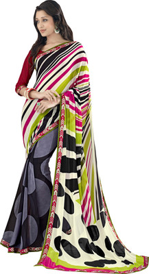

Khoobee Self Design, Printed Fashion Georgette Saree(Multicolor), Black;grey;multicolor;red