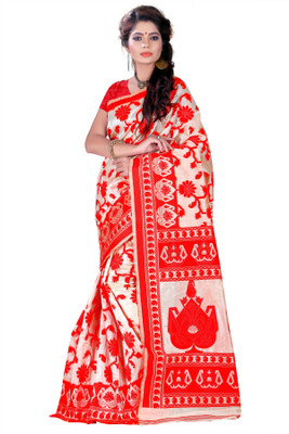 

Weavedeal Embellished Kanjivaram Silk Cotton Blend Saree(White)