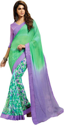 

Lovelylook Printed Fashion Chiffon Saree(Multicolor), Purple & green