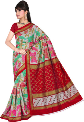 

Khoobee Self Design, Printed Fashion Art Silk Saree(Multicolor)