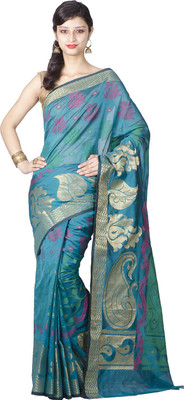 

Chandrakala Woven Banarasi Art Silk Saree(Green)