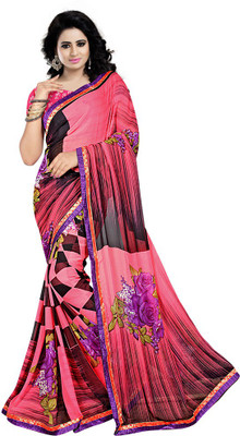 

Party Wear Dresses Printed Fashion Chiffon Saree(Pink)