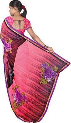 

Indian Wear Online Printed Fashion Chiffon Saree(Pink)