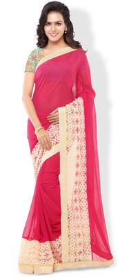 

Archishmathi Printed Bollywood Chiffon Saree(Red)