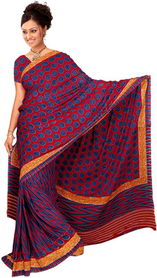 

Vardan Prints Printed Bollywood Georgette Saree(Blue, Red)