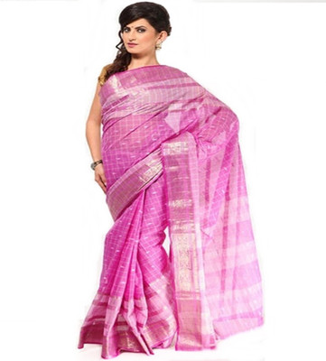 

Purabi Woven Tangail Handloom Cotton Saree(Purple)