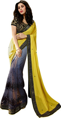 

Brijraj Embellished Fashion Georgette, Net Saree(Yellow, Grey), Grey;yellow