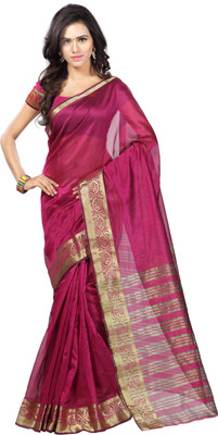 

Weavedeal Self Design, Solid Banarasi Cotton, Silk Saree(Pink)