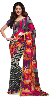 

Ridham Sarees Printed Daily Wear Handloom Georgette Saree(Multicolor)