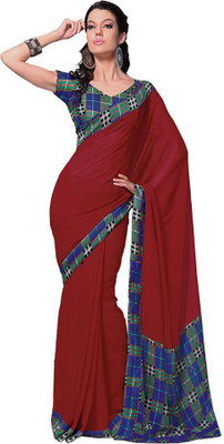 

Party Wear Dresses Printed Fashion Pure Chiffon Saree(Red)