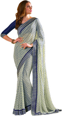 

Vishal Self Design Bollywood Georgette Saree(White)