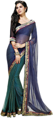 

Vishal Printed Fashion Georgette Saree(Blue)