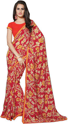 

Indian Wear Online Printed Fashion Pure Chiffon Saree(Multicolor), Multicolor552