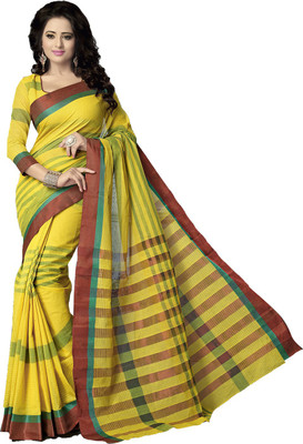

Ishin Woven Fashion Cotton Saree(Yellow)