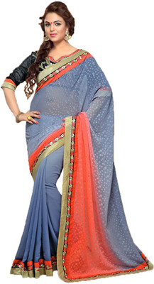 

Party Wear Dresses Embroidered Fashion Net Saree(Multicolor)