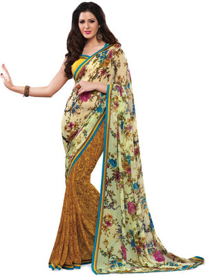 

Ridham Sarees Printed Daily Wear Handloom Georgette Saree(Multicolor)