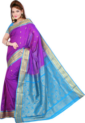 

Ishin Printed Fashion Art Silk Saree(Purple)