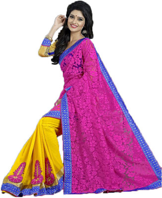 

Stylish Girls Embroidered Fashion Georgette Saree(Multicolor), Multicolor391