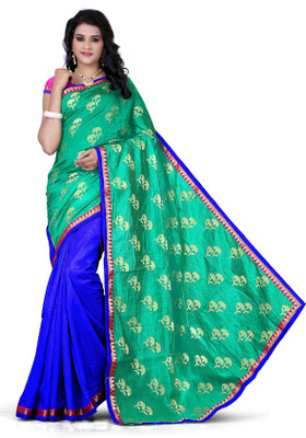 

Weavedeal Embellished Fashion Brocade Saree(Green)