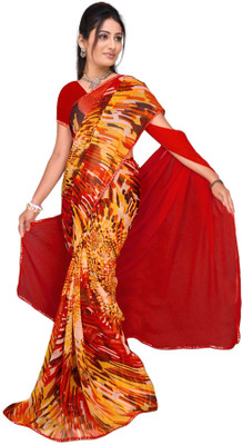 

Vardan Prints Printed Fashion Chiffon Saree(Orange, Red)