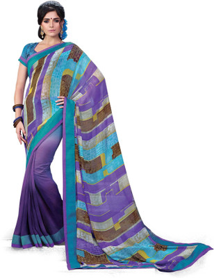

Ridham Sarees Printed Fashion Crepe Saree(Multicolor)