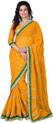 

Vishakha Fashion Embroidered Fashion Georgette Saree(Yellow)