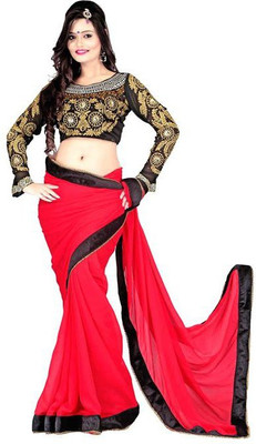 

Stylezone Solid Fashion Chiffon Saree(Red)