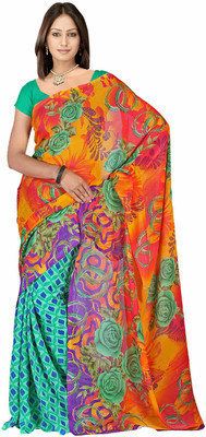 

Jaipur Kurti Printed Daily Wear Georgette Saree(Multicolor)