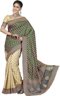 

M.S.Retail Embroidered Fashion Silk Saree(Light Green), C green;cre8me