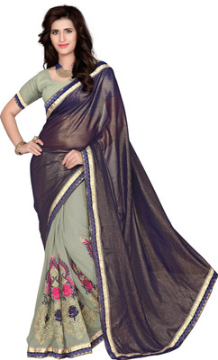 

Khoobee Self Design, Embroidered, Embellished Fashion Chiffon Saree(Brown, Grey, Chocolate;grey