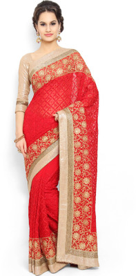 

Soch Embroidered Fashion Georgette Saree(Red)
