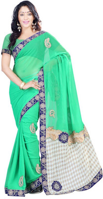 

Ishin Printed Fashion Chiffon Saree(Green), Turquoise