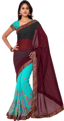 

Gunjan Creations Embroidered Fashion Georgette Saree(Multicolor), Gunjancreation