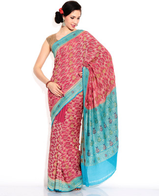 

Zain Textiles Woven Banarasi Chiffon Saree(Pink)