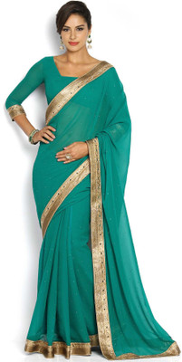 

Soch Embroidered Fashion Georgette Saree(Green)