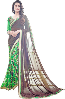 

Jiya Self Design, Printed, Embellished Fashion Georgette Saree(Brown, Green, Multicolor)