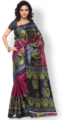 

Indrani Floral Print Bollywood Art Silk Saree(Maroon)
